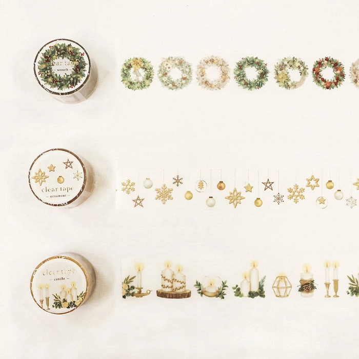 steel Christmas Wreath Clear Pet Tape