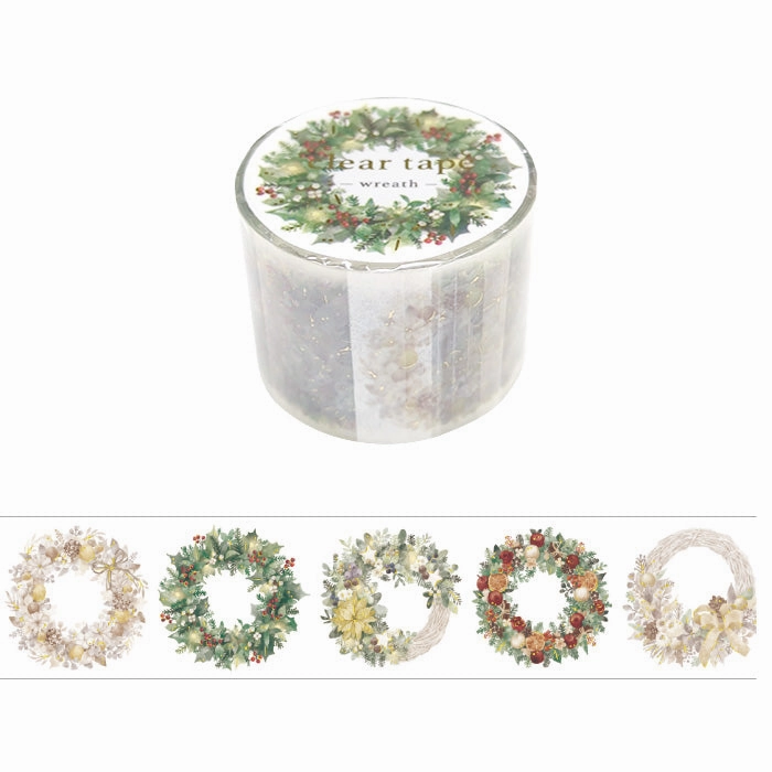 glass narrow Christmas Wreath Clear Pet Tape