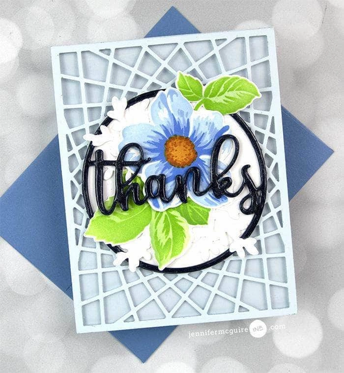 classic shiny Circled Greetings: Thanks Die