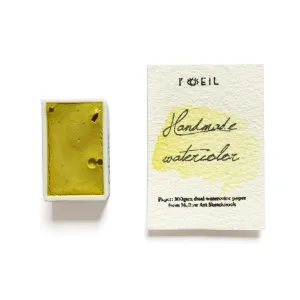 earthy Citrine (Mineral) - Artist Grade Handmade Honey Based Watercolor Paint Full Pan 3.2Ml