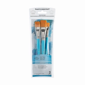 3-Pack Gold Taklon Brushes - Wash bundle bestselling
