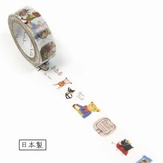 flat slim Dolly'S Teddy Bear Washi Tape ? Shinzi Katoh Design