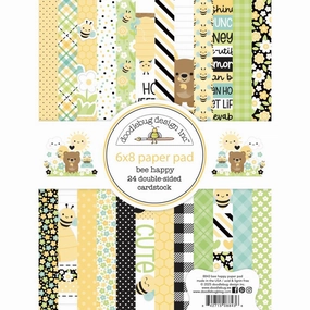 Doodlebug Double-Sided Paper Pad 6"X8" - Bee Happy soft