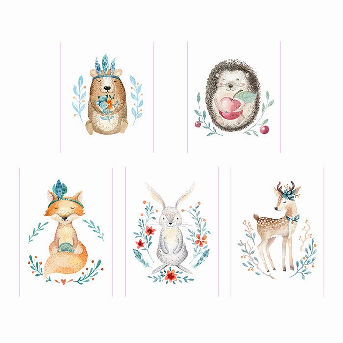 plastic glossy Folk Animals Washi Tape