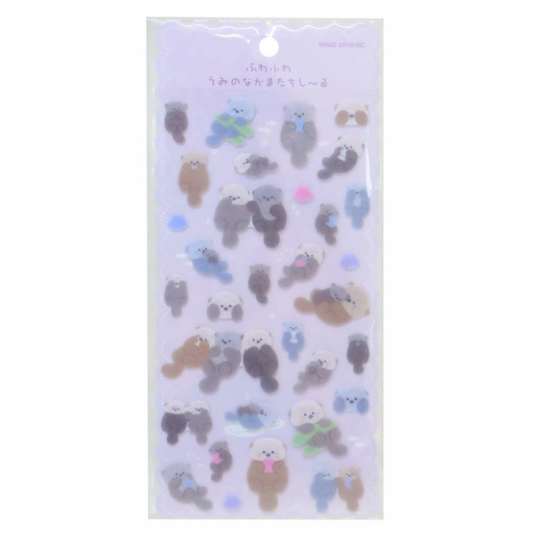 Fuzzy Otter Friends Sticker Sheet bestselling matte