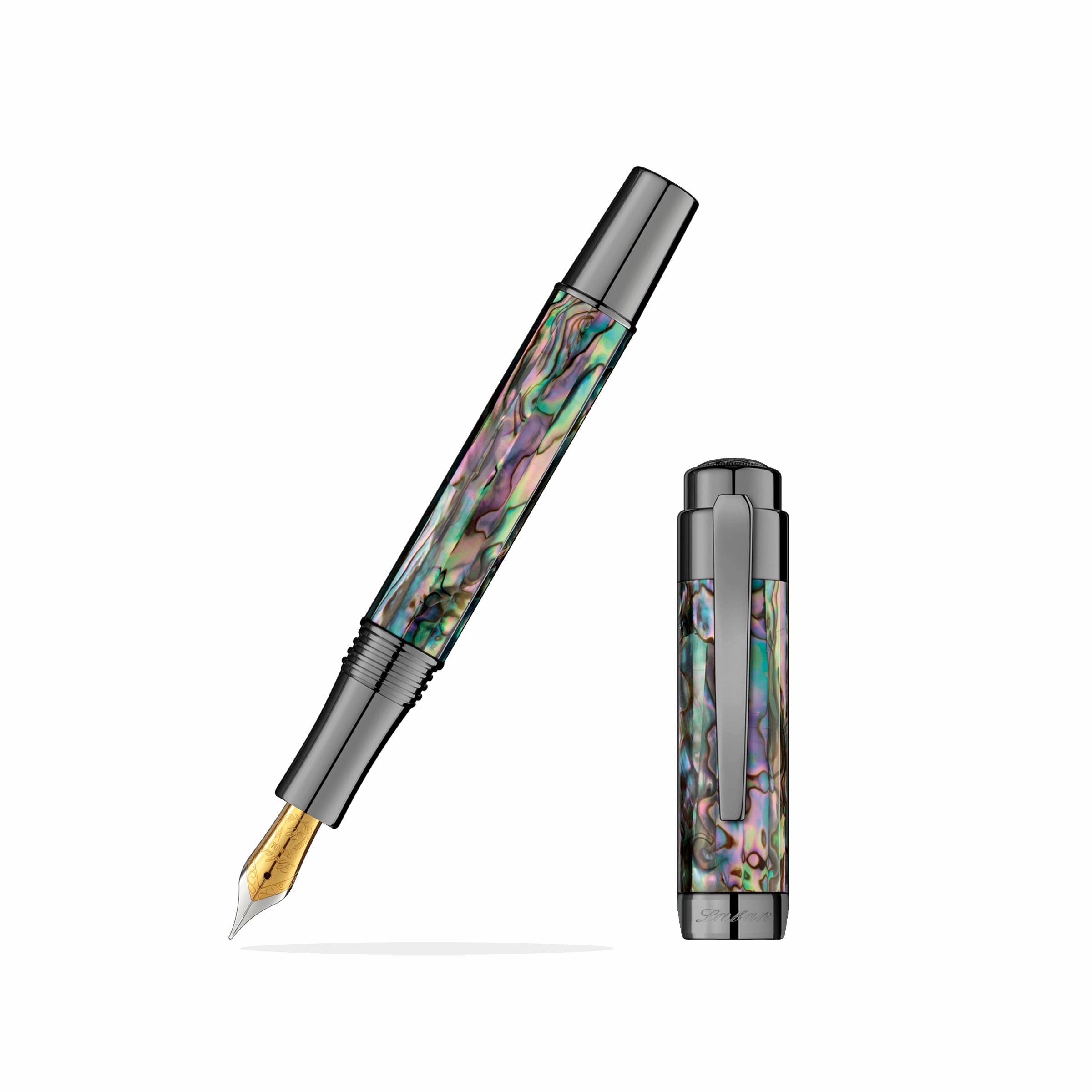 exclusive deluxe Laban Abalone Gunmetal Fountain Pen