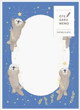 Love Racco Otter Memo Pad Milina Otegaru glass