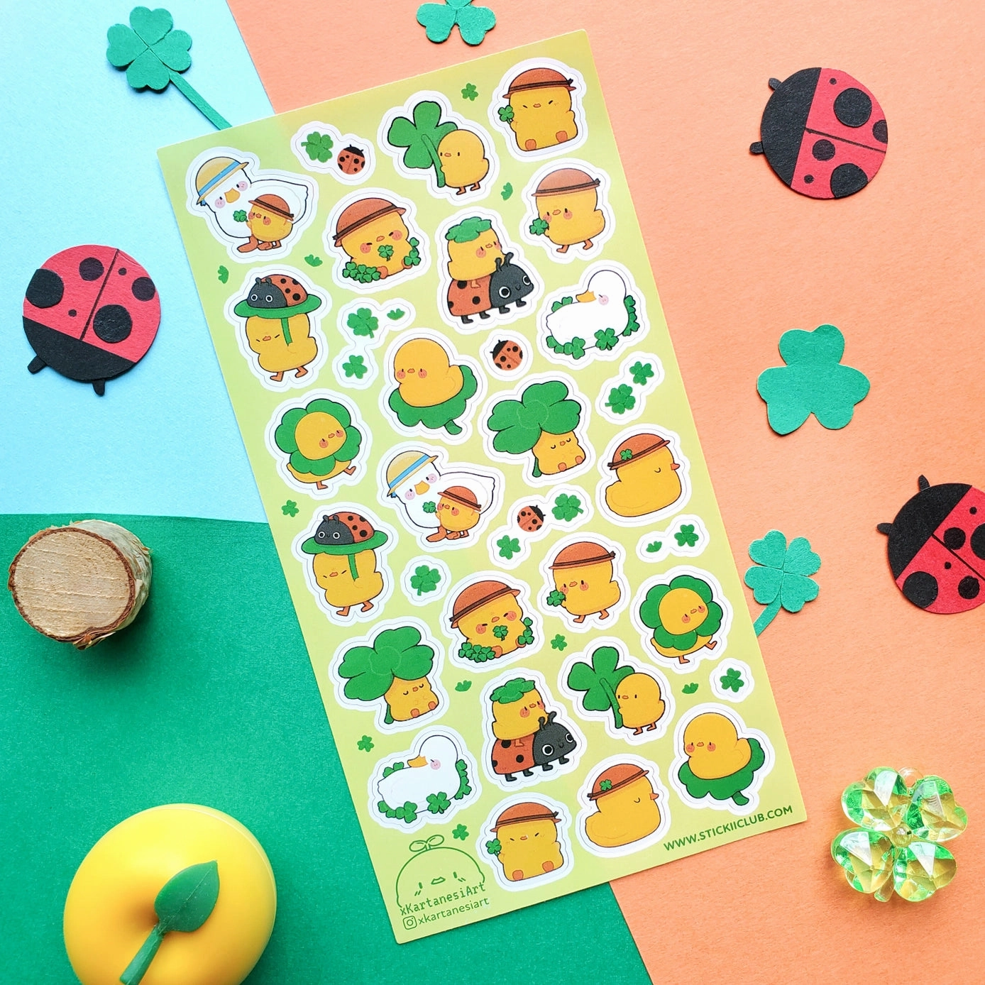 fiber handy Lucky Duckies Sticker Sheet