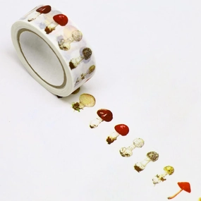 Mushroom Washi Tape Saien Botanical Art durable shockproof