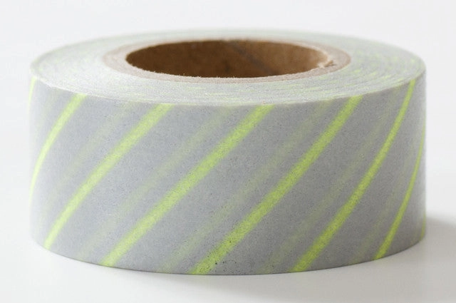 flat heatproof Neon Yellow Stripe Washi Tape Mast