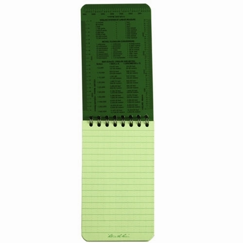 reliable Rite In The Rain Spiral Notebook- Green- 3X5