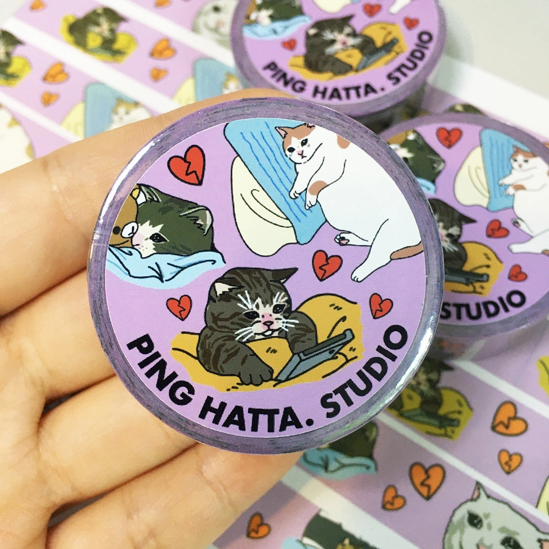 Sad Cat Meme Washi Tape boxed vivid