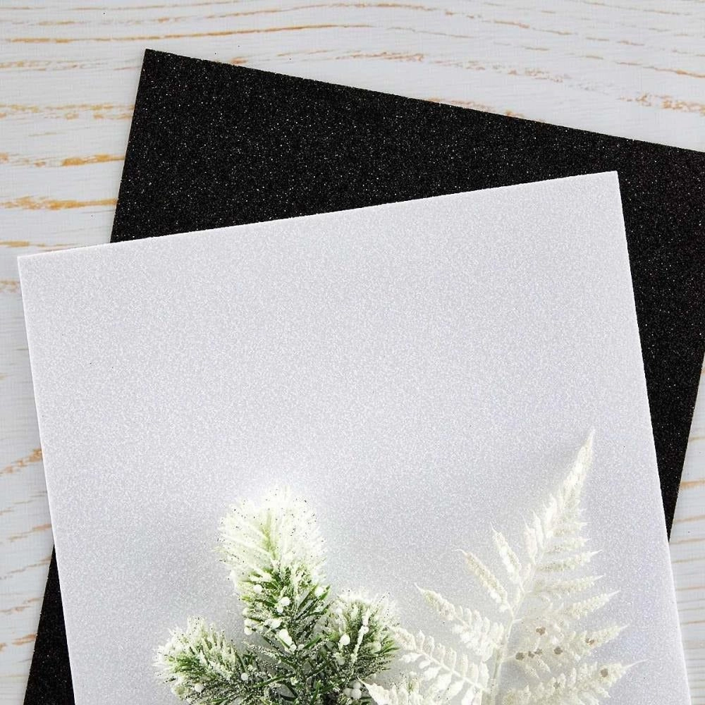 Spellbinders Black & White Glitter Foam Sheets 8.5"X11" 10/Pkg adjustable economical