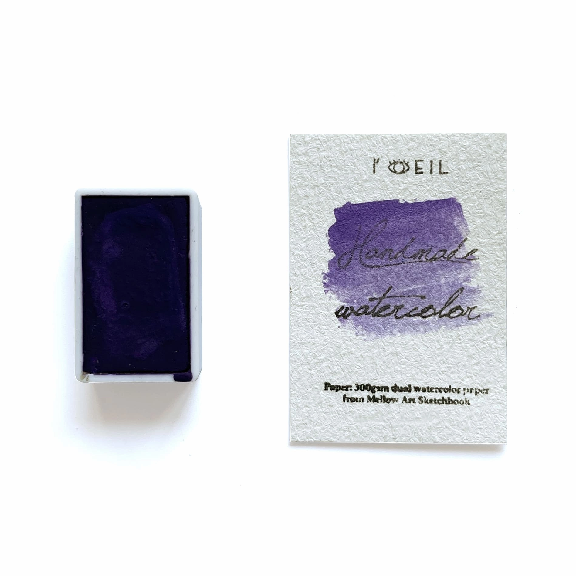 locking bamboo Violet Deep Pv23 - Artist Grade Handmade Honey Based Watercolor Paint Full Pan 3.2Ml