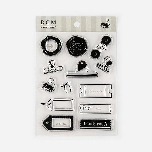 Clip & Wax Seal Bgm Clear Stamp Set essential