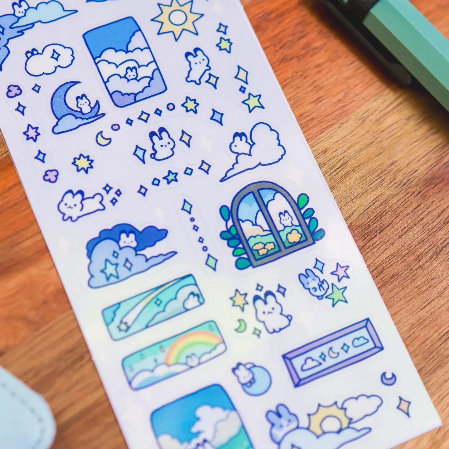 gift Cloudy Bunnies Clear Sticker Sheet