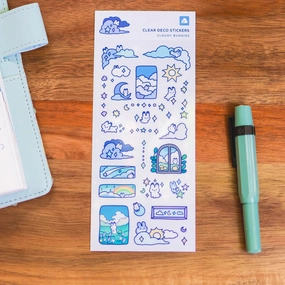 Cloudy Bunnies Clear Sticker Sheet shockproof deluxe