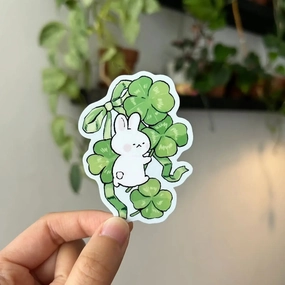 Clover Bunny Vinyl Sticker - Shooley quality strong