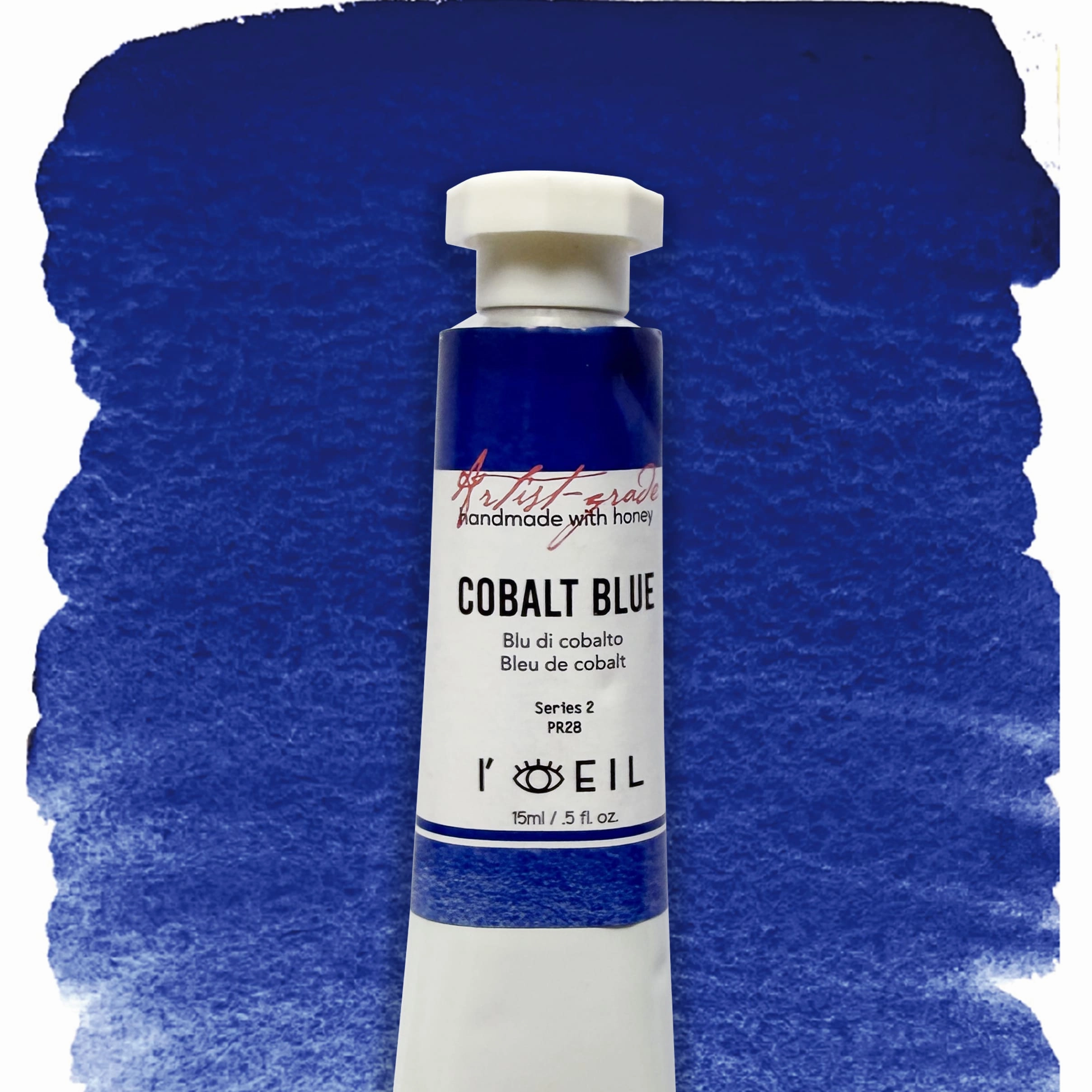 soft durable Cobalt Blue Deep Pb28 - Artist Grade Handmade Honey Based Watercolor Tube 15Ml
