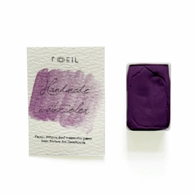 glossy Cobalt Violet Pv49 - Artist Grade Handmade Honey Based Watercolor Paint Full Pan 3.2Ml