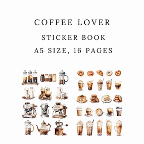 compact flexible Coffee Lover Sticker Book