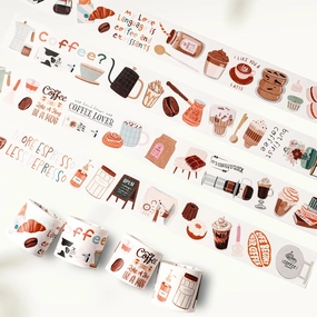 maxi essential Coffee Washi Tape Sticker Set