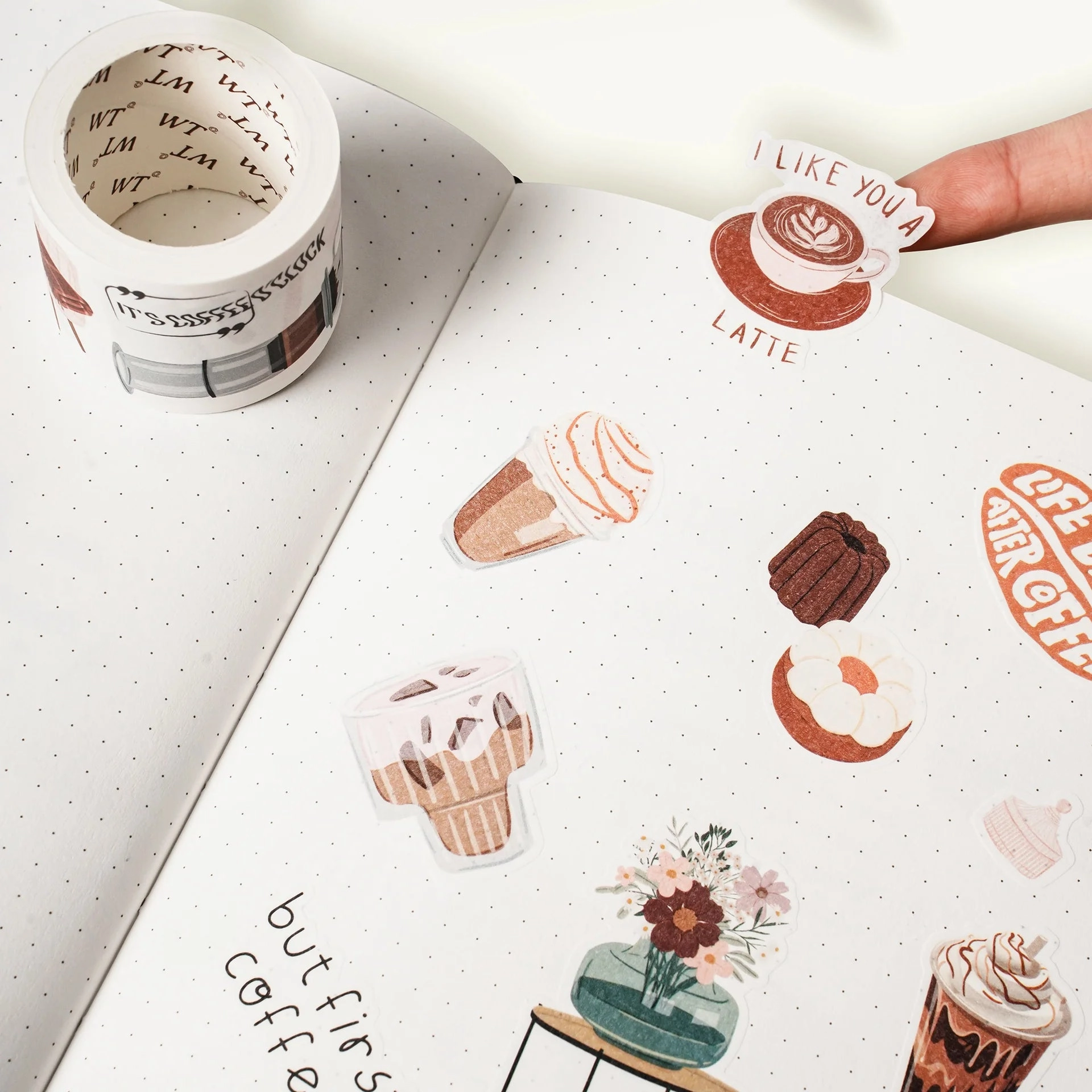 giant Coffee Washi Tape Sticker Set
