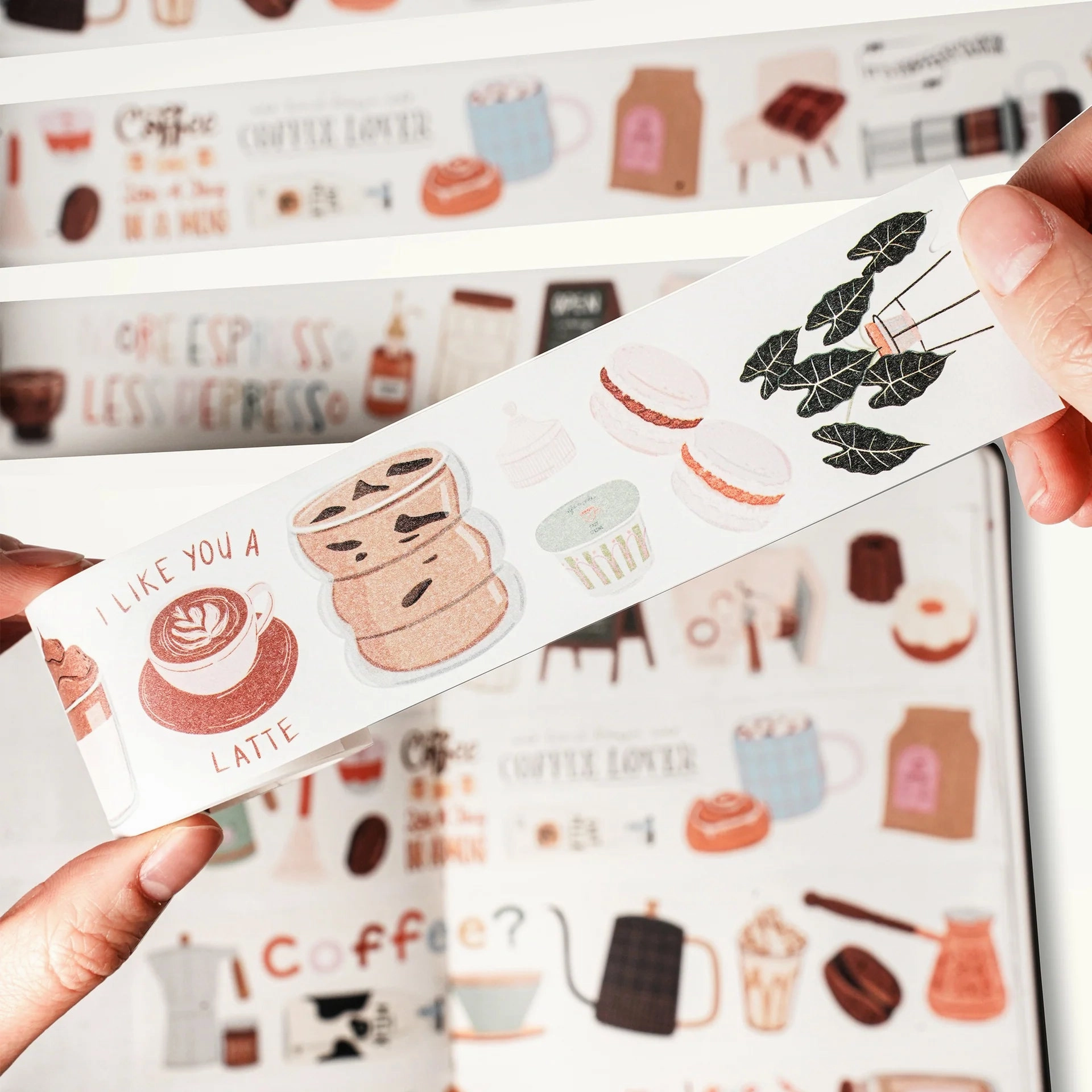 Coffee Washi Tape Sticker Set springloaded