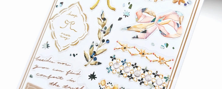 matte Coffret Bijoux Sticker Sheet - Beige