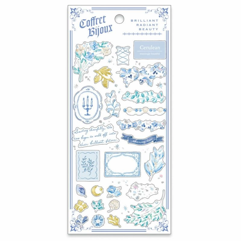 steel modern Coffret Bijoux Sticker Sheet - Blue