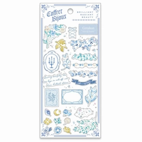 steel modern Coffret Bijoux Sticker Sheet - Blue
