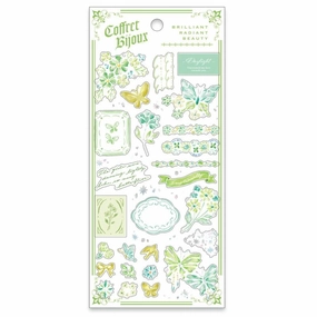 biodegradable Coffret Bijoux Sticker Sheet - Green