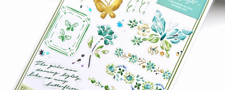 bright nonslip Coffret Bijoux Sticker Sheet - Green