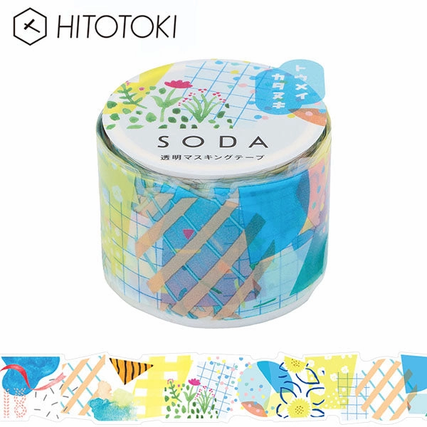 metallic Collage Clear Tape Soda