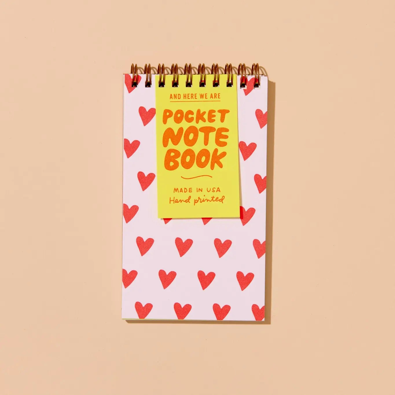 kit Hearts Reporter'S Spiral Bound Letterpress Notebook