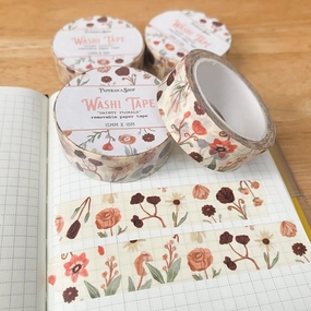 earthy antislip Paperaicashop Dainty Florals Washi Tape