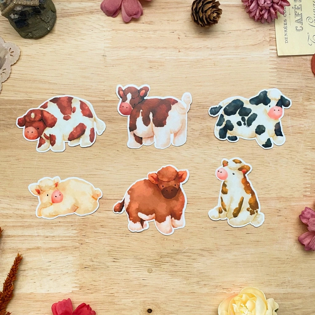 rugged Paperaicashop Fluffy Cows Sticker Pack