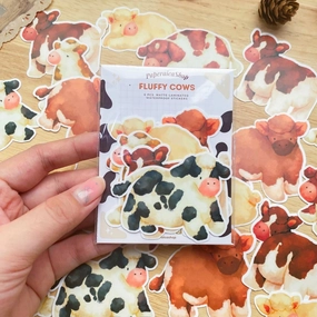 Paperaicashop Fluffy Cows Sticker Pack short paper