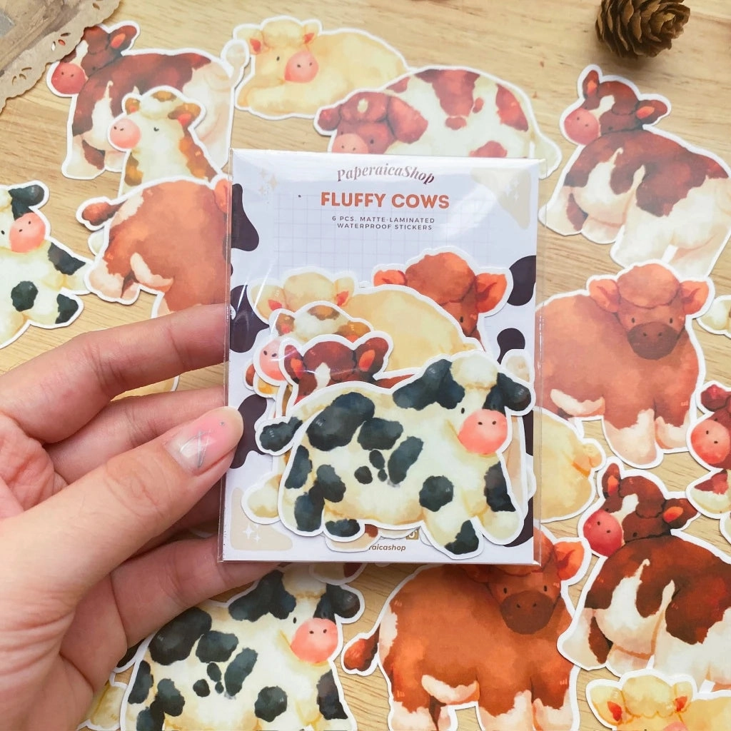 compact Paperaicashop Fluffy Cows Sticker Pack