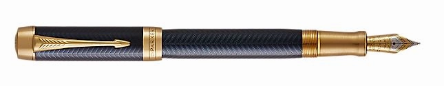 Parker Duofold Prestige Blue Chevron Gt Centennial Fountain Pen small resin