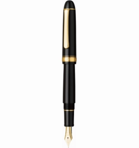 earthy neutral Platinum #3776 Century Black With Gold Trim #1 Fountain Pen