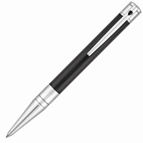 set St Dupont D-Initial Black & Chrome Ballpoint Pen