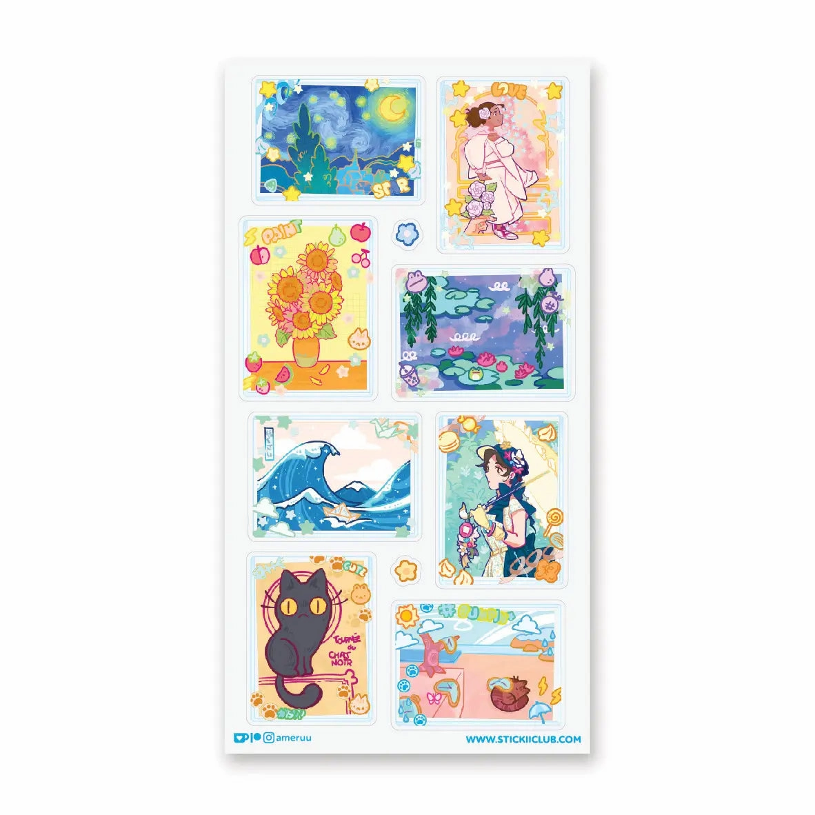quality kit Stickii Kawaii Art Gallery Sticker Sheet