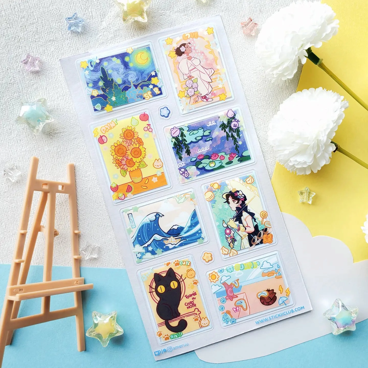 Stickii Kawaii Art Gallery Sticker Sheet recycled