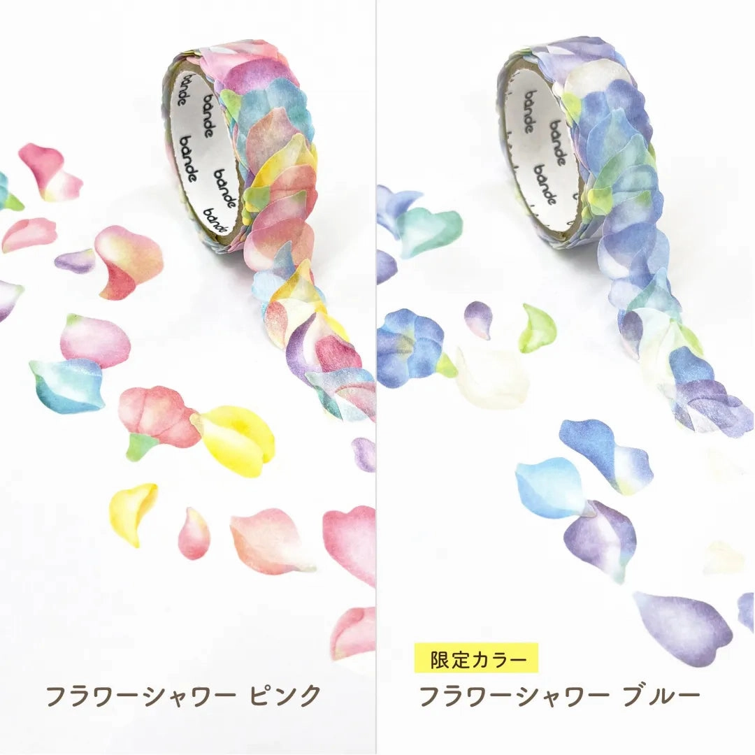 recycled Flower Shower Pink Washi Roll Sticker Bande
