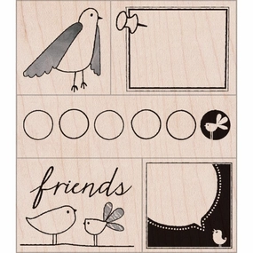Friendly Birds Rubber Stamp Set trendy