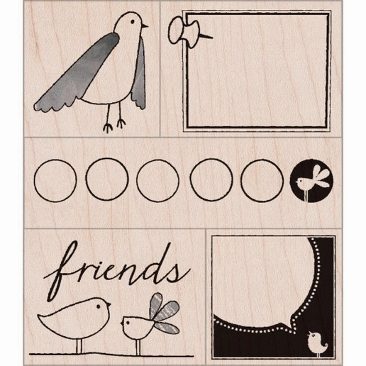 Friendly Birds Rubber Stamp Set trendy