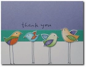 fiber Friendly Birds Rubber Stamp Set