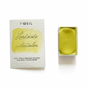 Nicker Titanate Yellow Py53 - Artist Grade Handmade Honey Based Watercolor Paint Full Pan 3.2Ml ergonomic solid