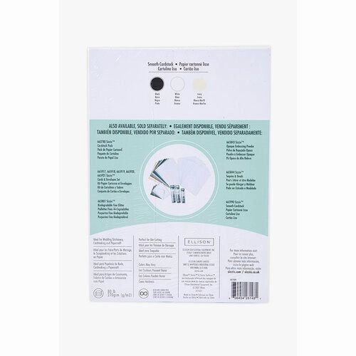 Sizzix Smooth Cardstock Pack - 60 Sheet 8 1/4" X 11 3/4" Black/White/Ivory wooden flexible